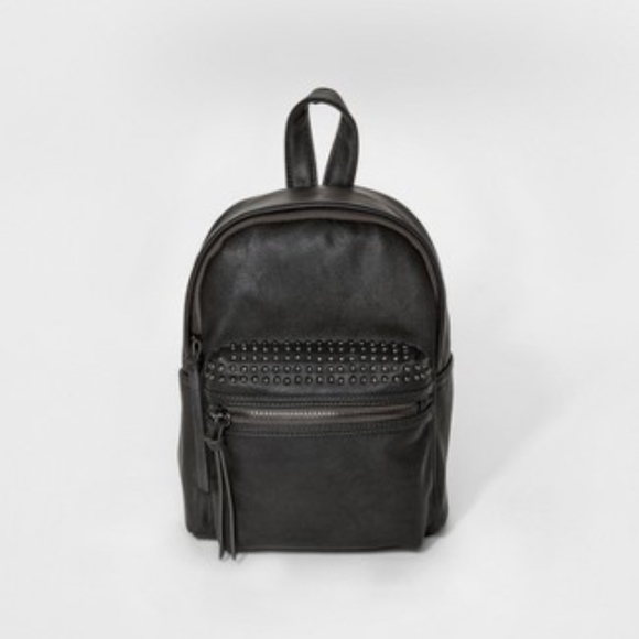 Grey Studded Mini Backpack - Picture 1 of 3